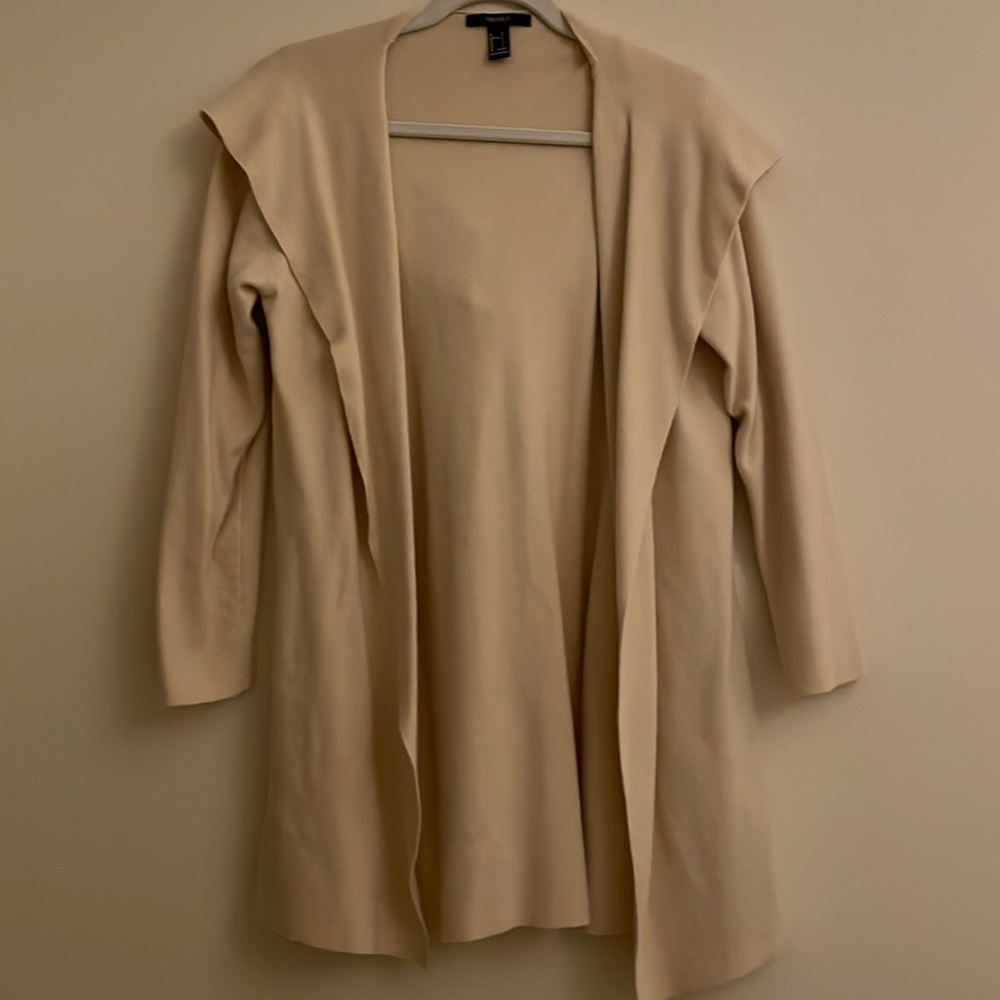 Forever 21 Tan Hooded Long Sleeve Cardigan in size small